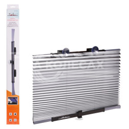 Шторка солнцезащитная 65см на лобовое/заднее стекло, раздвижная, серая