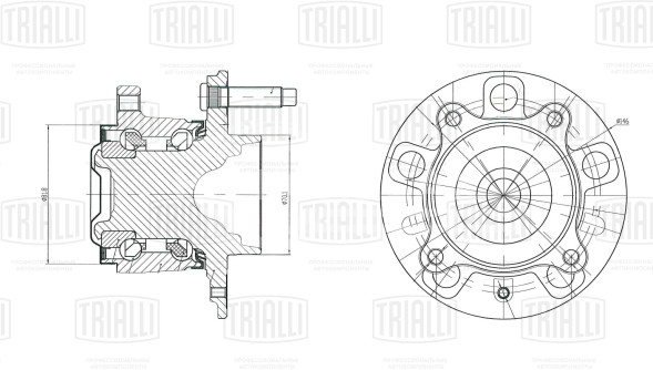 Ступица задняя в сборе с подшипником для автомобиля Chevrolet Cruze (09-)/Opel Astra J (10-) R-16 ABS