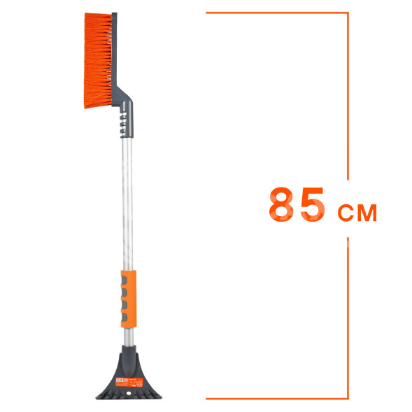 Щетка от снега и льда с эрг-ной рукояткой и мягкой щетиной &quot;Волна&quot; + скребок (85см)