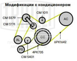 Ролик привод. ремня для автомобилей Ford Transit (00-)/Transit (06-)/Transit (13-)/Peugeot Boxer (06-)/Citroen Jumper (06-) 2.0TDCi/2.2TDCi (опорный) гладкий (25x65) (CM 1011)