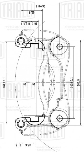 Скоба переднего левого тормозного суппорта для автомобилей Toyota RAV 4 (06-)/Auris II (12-)