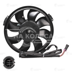 Электровентилятор кондиционера для автомобилей VW Passat (B5) (96-)/Audi A4 (B5) (94-) (c кожухом) (тип Valeo)