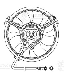 Электровентилятор кондиционера для автомобилей VW Passat (B5) (96-)/Audi A4 (B5) (94-) (c кожухом) (тип Valeo)
