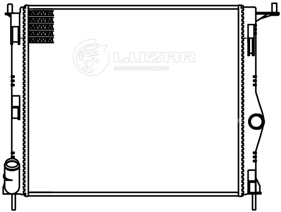 Радиатор охлаждения для автомобилей Largus (12-)/Logan (08-) 1.4i/1.6i MT (паяный)