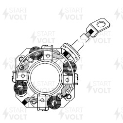 Узел щеточный стартера для автомобилей Hyundai Santa Fe II (09-)/Kia Sorento II (09-) 2.0CRDi/2.2CRDi