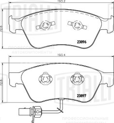 Колодки тормозные дисковые передние для автомобилей Audi A8 (03-) (в комплекте с 2-мя датчиками)