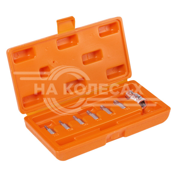 Набор бит вставок TORX 3/8&quot; 30мм с держателем бит 1/2&quot; DR 7 предметов в кейсе