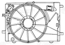 Кожух электровентилятора охлаждения для автомобилей Chevrolet Aveo T300 (11-)/Opel Mokka (13-)