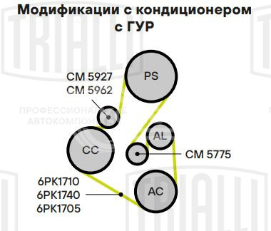 Ролик приводного ремня для автомобилей Ford Focus II (05-)/Peugeot 307 (00-) 1.4d/1.6d опорный d=60