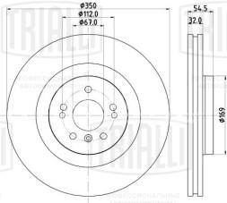 Диск тормозной передний для автомобилей Mercedes GL (X164) (06-) / ML (W164) (05-) / R (W251) (06-) d=350