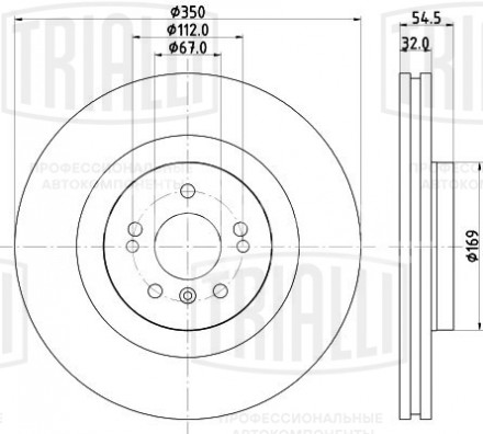Диск тормозной передний для автомобилей Mercedes GL (X164) (06-) / ML (W164) (05-) / R (W251) (06-) d=350