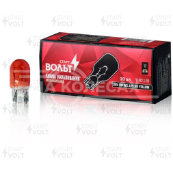 Лампа накаливания жёлтая 24V 5W W2.1X9.5D бесцокольная