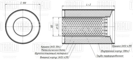 Пламегаситель коллекторный 100/120-55 (нержавеющая сталь)
