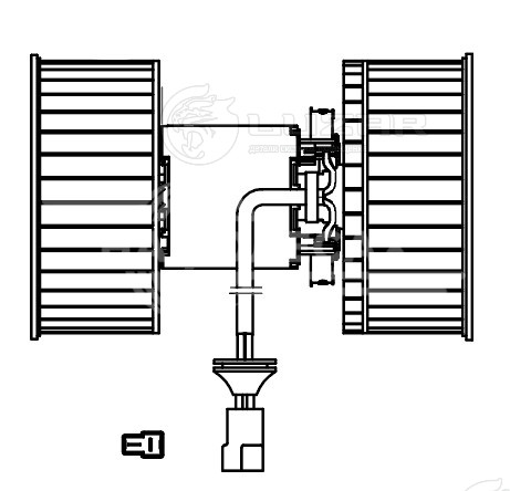 Электровентилятор отопителя для автомобилей Iveco Starlis (02-) (T-образ. разъем)