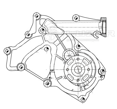 Насос водяной для автомобилей Hyundai iX55 (08-)/Kia Sorento II (09-) 3.3i/3.8i [G6DA/G6DB]
