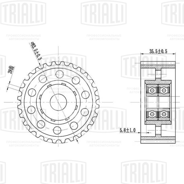Ролик ГРМ для автомобилей Toyota Hilux (88-) 2.5d (опор.) (CM 6192)