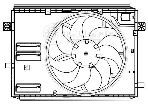 Электровентилятор охлаждения для автомобилей Peugeot Expert (16-)/Citroen Jumpy (16-) 1.6D (с кожухом)
