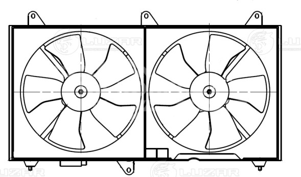 Электровентилятор охлаждения с кожухом для автомобилей Chevrolet Epica (06-) (2 вент.) (с кожухом)