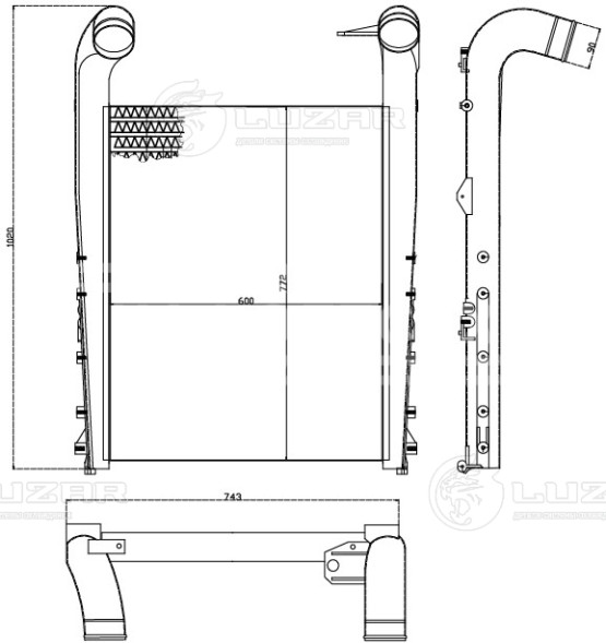 ОНВ (радиатор интеркулера) для автомобилей Renault Trucks Magnum (04-)/Premium (05-)
