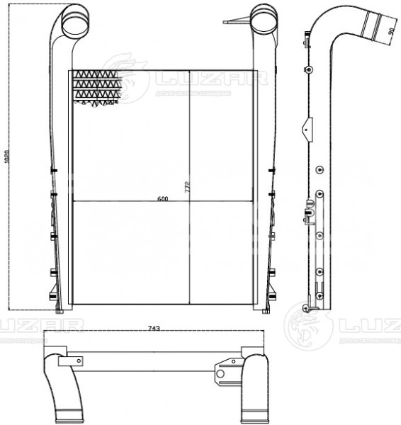 ОНВ (радиатор интеркулера) для автомобилей Renault Trucks Magnum (04-)/Premium (05-)