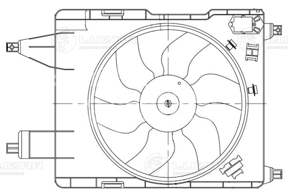 Электровентилятор охлаждения для автомобилей Renault Megane II (03-)/Kangoo I (97-) (с кожухом) A/C+