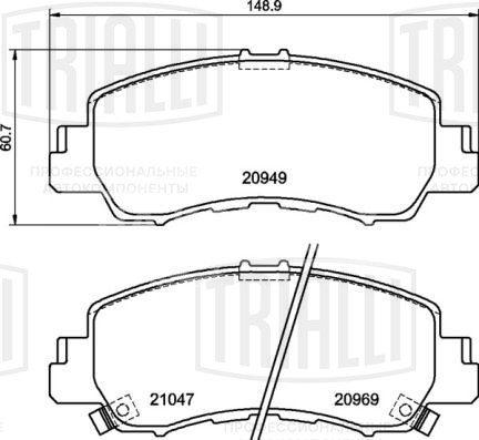 Колодки тормозные дисковые передние для автомобилей Mitsubishi Eclipse Cross X (17-)