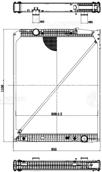 Радиатор охлаждения для автомобилей MB Actros MP1 (96-)/MP2 (03-)/MP3 (08-) (выс. сердцевины 952мм)