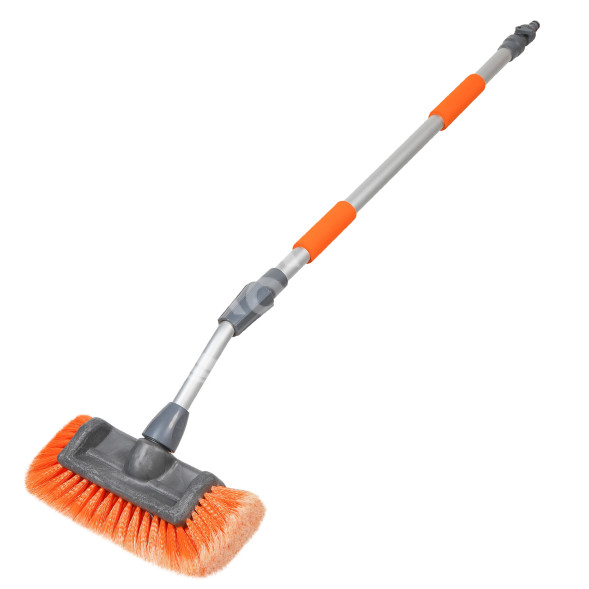 Швабра с насадкой для шланга, наклонной щеткой 29см и телескопической ручкой (104-160см)