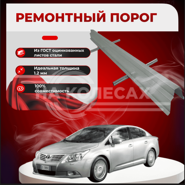 Ремонтные пороги Toyota Avensis (T250) 1998-2018