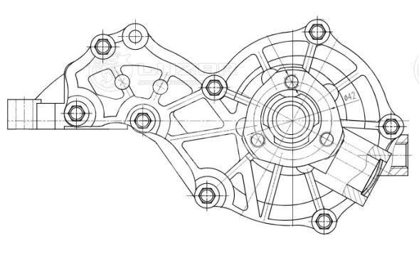 Насос водяной для автомобилей Audi A4 (94-)/VW Passat B5 (96-) 1.6i/1.8i/1.8T (с корпусом)