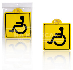 Знак "Инвалид" ГОСТ, внутренний, на присоске (150*150 мм), в уп. 1шт.