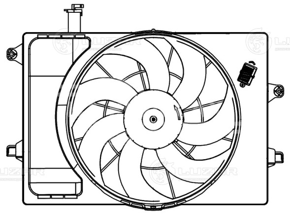 Электровентилятор охлаждения для автомобилей Hyundai Creta (21-) 1.6i/2.0i (с кожухом и резистором)