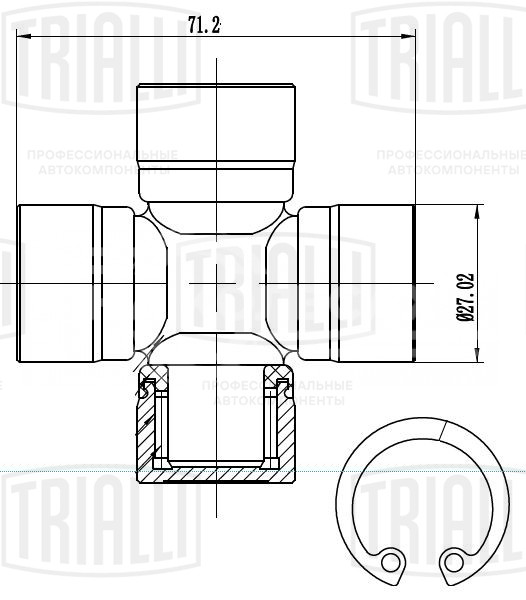 Крестовина для автомобилей Nissan Navara (05-) (27,02x71,2)