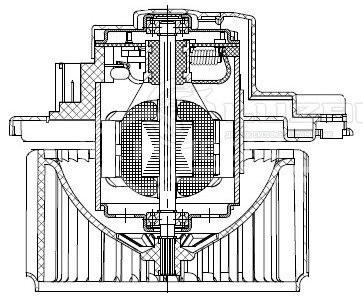 Электровентилятор отопителя для автомобилей Mitsubishi Pajero III (00-)