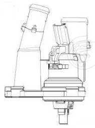 Термостат для автомобилей Ford Focus II (05-) 1.6i (2 патрубка, с корпусом) (98°С)