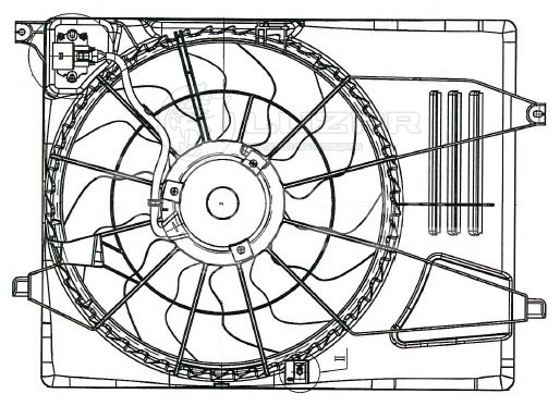 Электровентилятор охлаждения для автомобилей Hyundai Tucson (15-)/Sportage (16-) 2.0i/2.4i (с кожухом и резистором)
