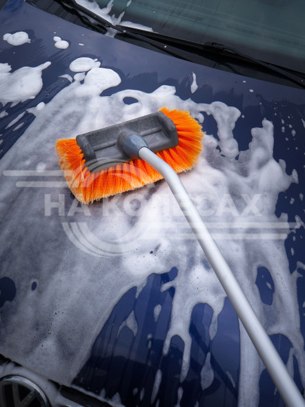 Швабра с насадкой для шланга, наклонной щеткой 29см и телескопической ручкой (140-200см)