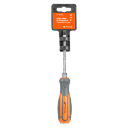 Отвертка шлицевая SL5х100мм, усиленная  магнитная