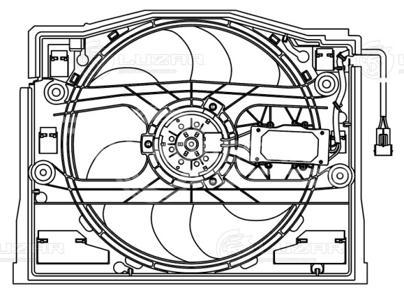 Электровентилятор кондиционера для автомобилей BMW 3 (E46) (98-) (с кожухом)