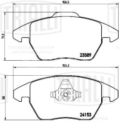 Колодки тормозные дисковые передние для автомобилей Peugeot 208 (12-) / 308 (07-)