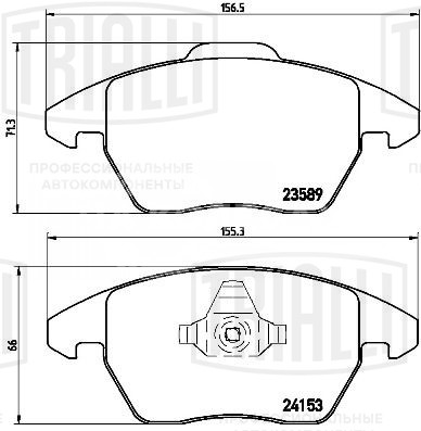 Колодки тормозные дисковые передние для автомобилей Peugeot 208 (12-) / 308 (07-)