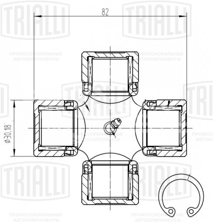 Крестовина для автомобилей Iveco Daily I (78-)/Daily II (89-) (30.18x82)