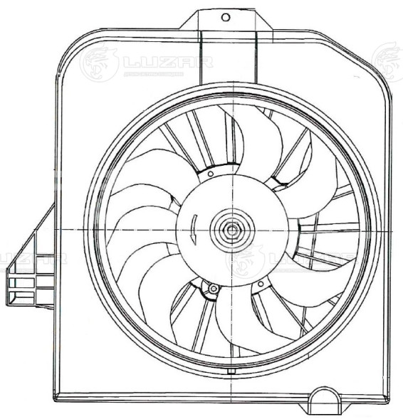 Электровентилятор охлаждения для автомобилей Caravan (01-)/Voyager (01-) (с кожухом)