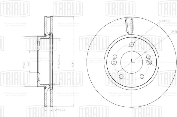 Диск тормозной передний для автомобилей Changan CS35 (12-) / CS35 Plus (21-) d=280