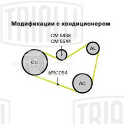 Ролик привод. ремня для автомобилей VW Golf V (03-) 2.0TFSi (с натяж. мех.) (CM 5438)