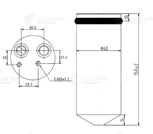 Ресивер-осушитель конденсора для автомобилей Lanos (02-)