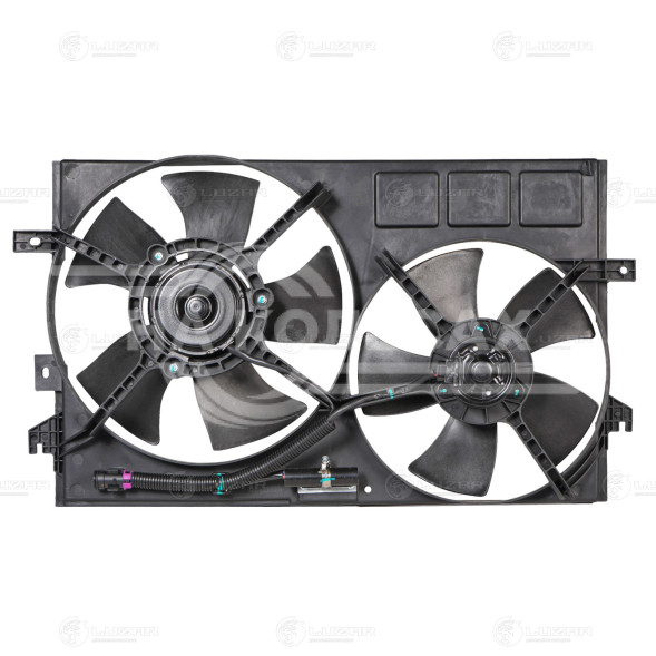 Электровентилятор охлаждения для автомобилей Geely Emgrand EC7 (09-) 1.5i/1.8i  (2 вент.) (с кожухом)