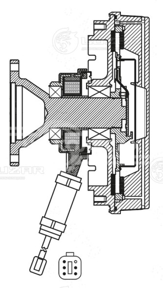 Муфта вязкостная для автомобилей Scania 5-series (P,G,R,T) (03-) (электронное управление, 6-ти контактный разъем, без крыльчатки) d 237 мм.