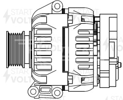 Генератор для автомобилей Renault Logan (04-)/Sandero (08-) 1.4i/1.6i 98A (LG 0928)