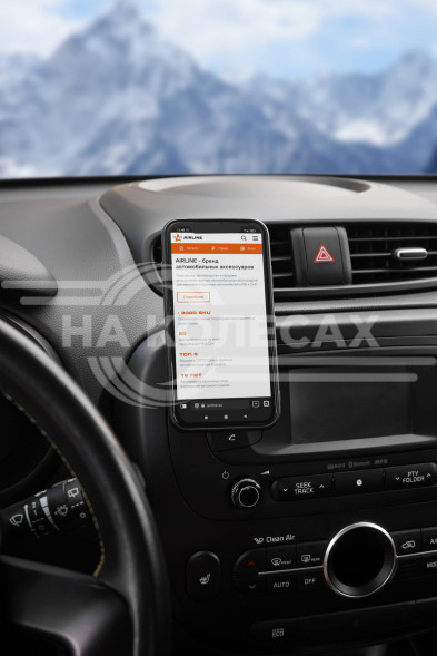 Держатель для телефона автомобильный на торпедо магнитный прямоугольный на двухстороннем скотче